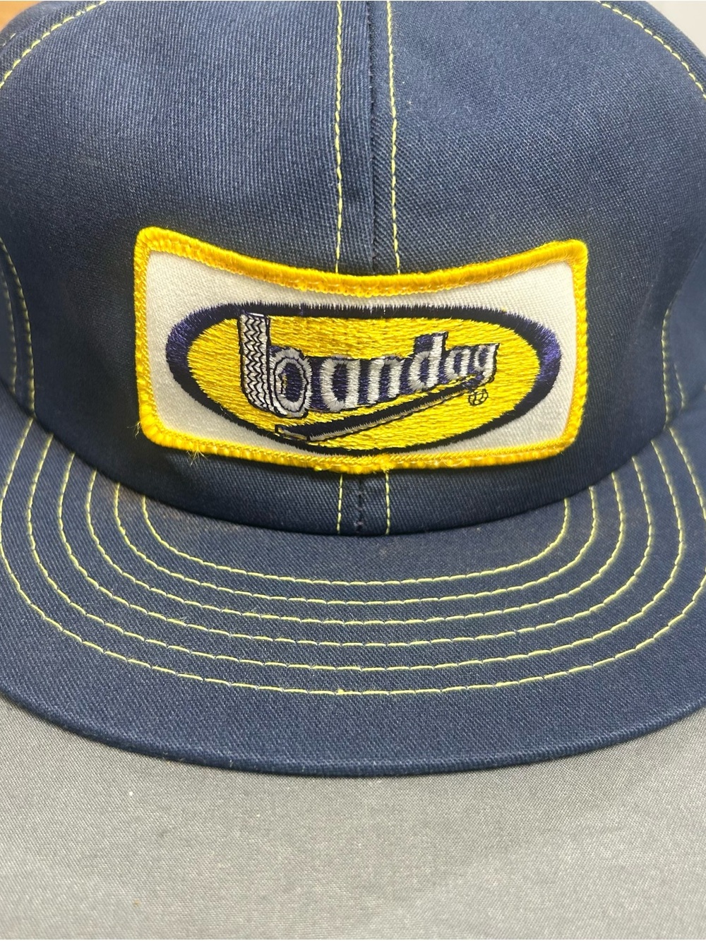 🔥 Vintage 1980s-90s Denim BANDAG snapback Hat ~ Swingster USA
